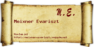 Meixner Evariszt névjegykártya